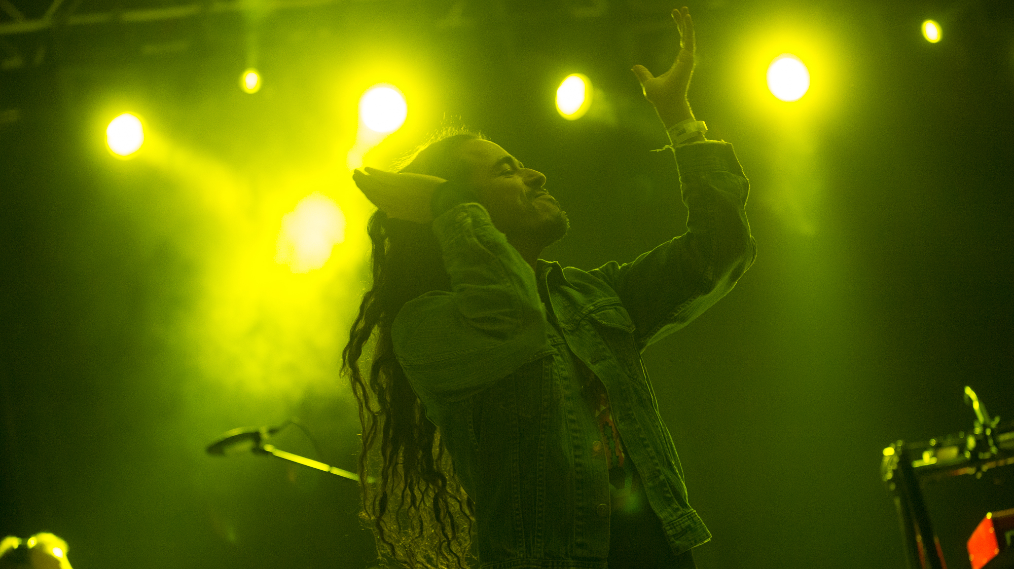 Ruben Albarran, the singer for Cafe Tacvba, leads the band through one of its rhythm-heavy, disco- and rock-inspired songs.