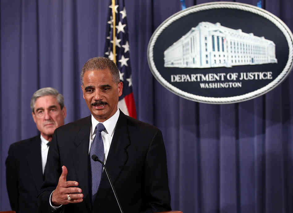 U.S. Attorney General Eric Holder, right, and FBI Director Robert Mueller.