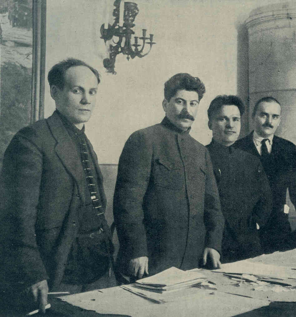 Nikolai Antipov, Joseph Stalin, Sergey Kirov and Nikolay Shvernik, 1926