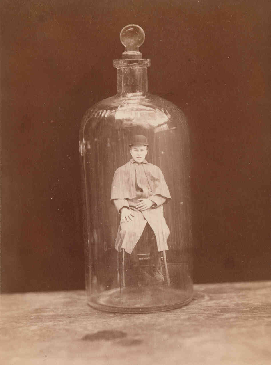 Man in bottle, c. 1888 (J.C. Higgins and Son)