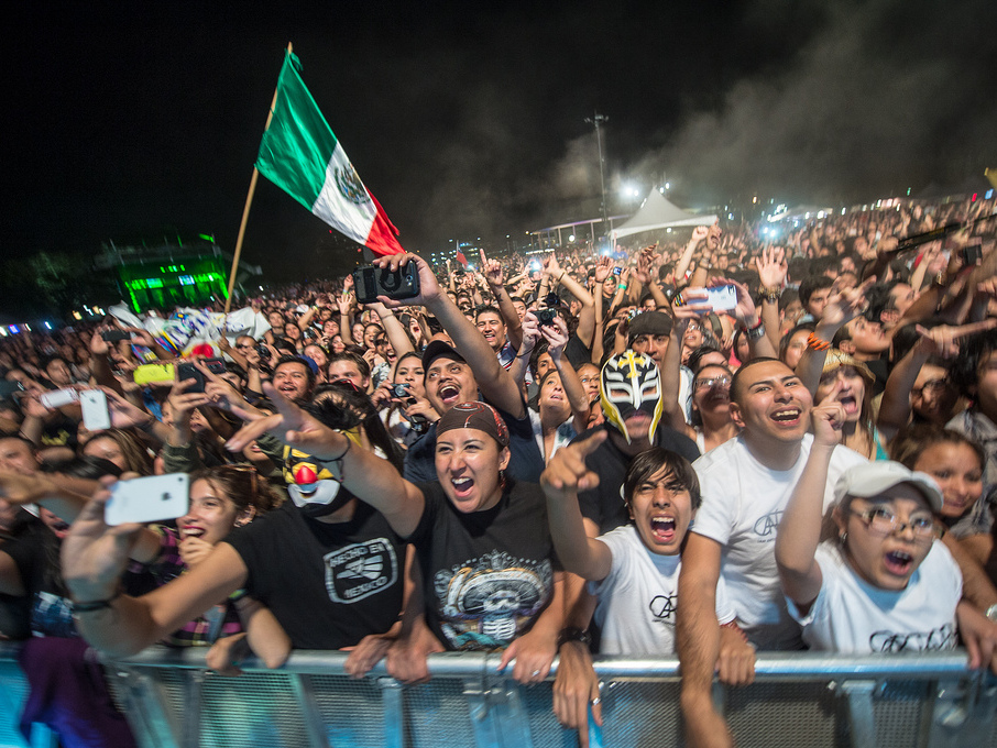 Ecstatic Cafe Tacvba fans at <em>Alt.Latino</em>'s SXSW showcase at Auditorium Shores.