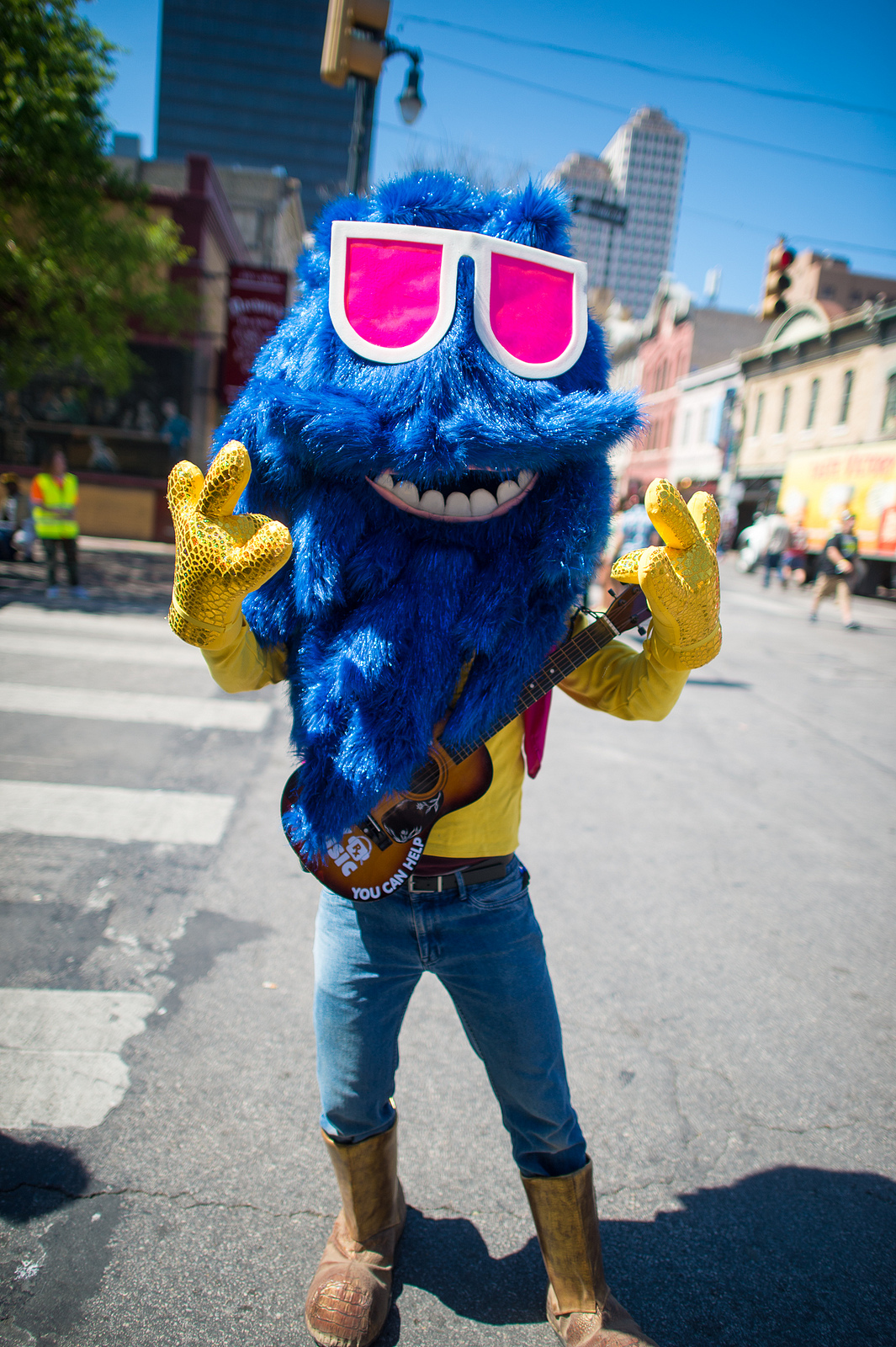 Naked Cowboy's furry cousin from Austin, Texas? 