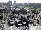 The scene of a car bomb explosion near the headquarters of Syria's ruling Baath party, in the center of Damascus, on Feb. 21. While the city is not involved in the fighting on a daily basis, the war is edging closer to the capital. The scene of a car bomb explosion near the headquarters of Syria's ruling Baath party, in the center of Damascus, on Feb. 21. While the city is not involved in the fighting on a daily basis, the war is edging closer to the capital.