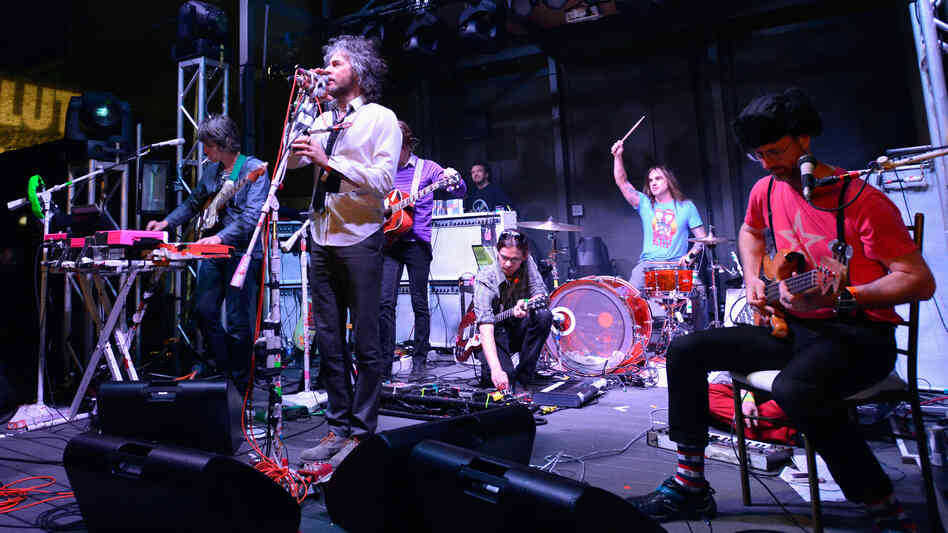 The Flaming Lips on stage at the Belmont in Austin, Texas. The band played its 2002 album, Yoshimi Battles the Pink Robots.