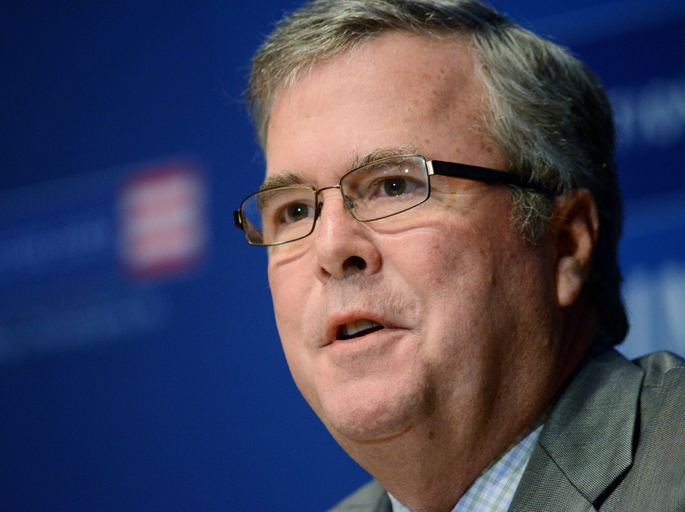 Former Florida Gov. Jeb Bush speaks to the media after being named chairman of the National Constitution Center's Board of Trustees Dec. 6 in Philadelphia.