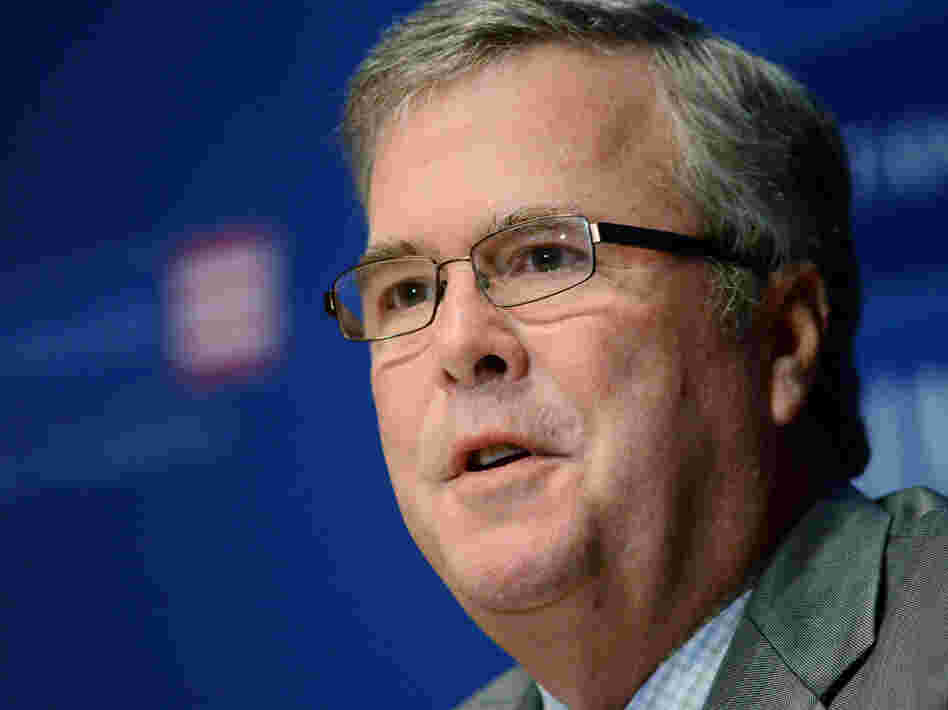 Former Florida Gov. Jeb Bush speaks to the media after being named chairman of the National Constitution Center's Board of Trustees Dec. 6 in Philadelphia.