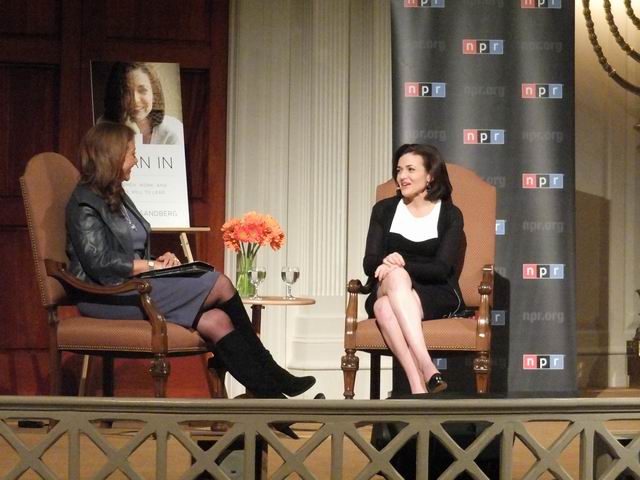"I'm so excited to be interviewed by Michele Norris!" Sandberg exclaimed at the start of the interview. "I'm a big fan of NPR." 