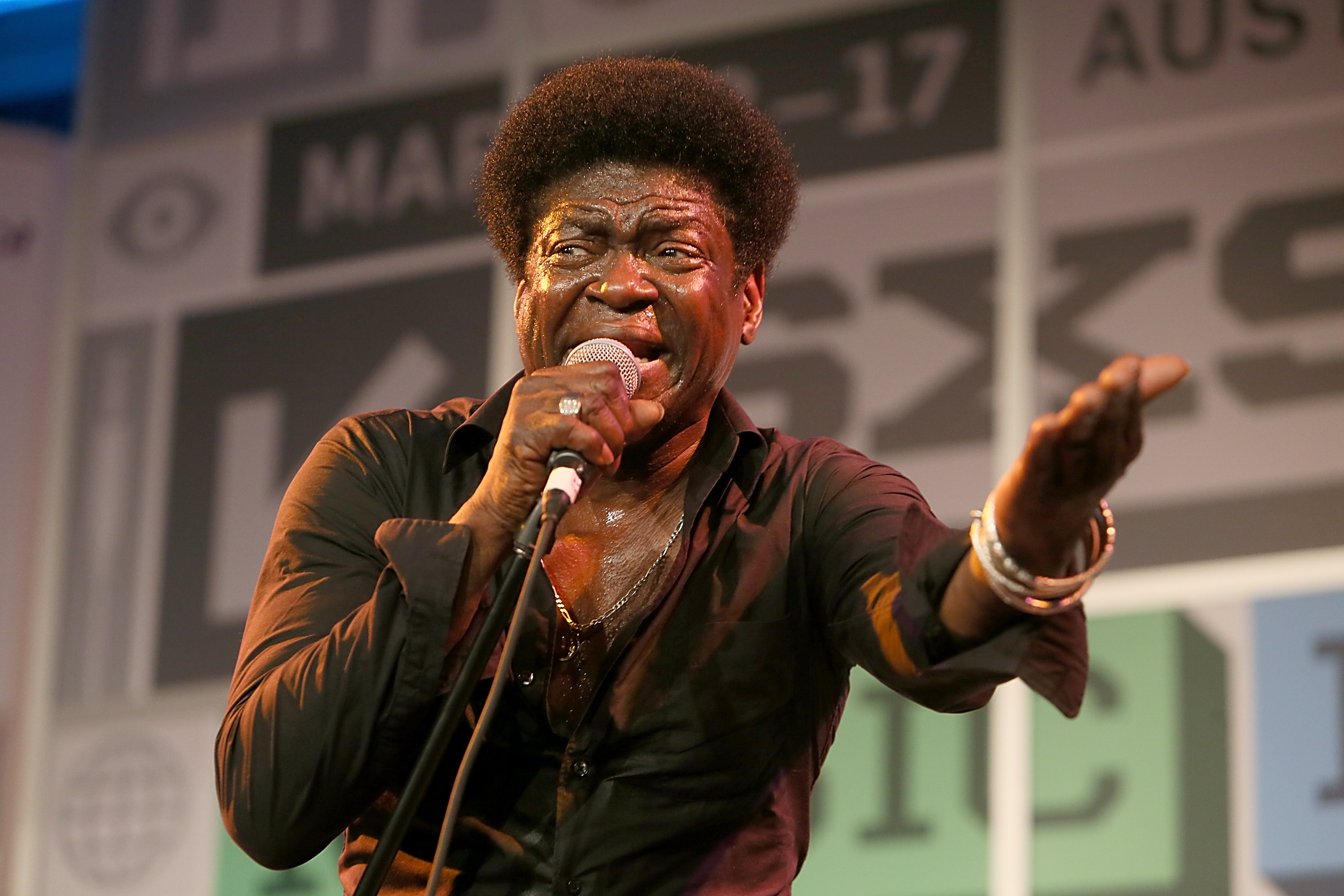 The Screaming Eagle of Soul, Charles Bradley, performs at the Public Radio Rocks showcase at the Austin Convention Center. 