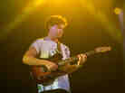 Alt-J lead vocalist Joe Newman gives his unique voice a break during the band's show at NPR Music's SXSW showcase at Stubb's in Austin.