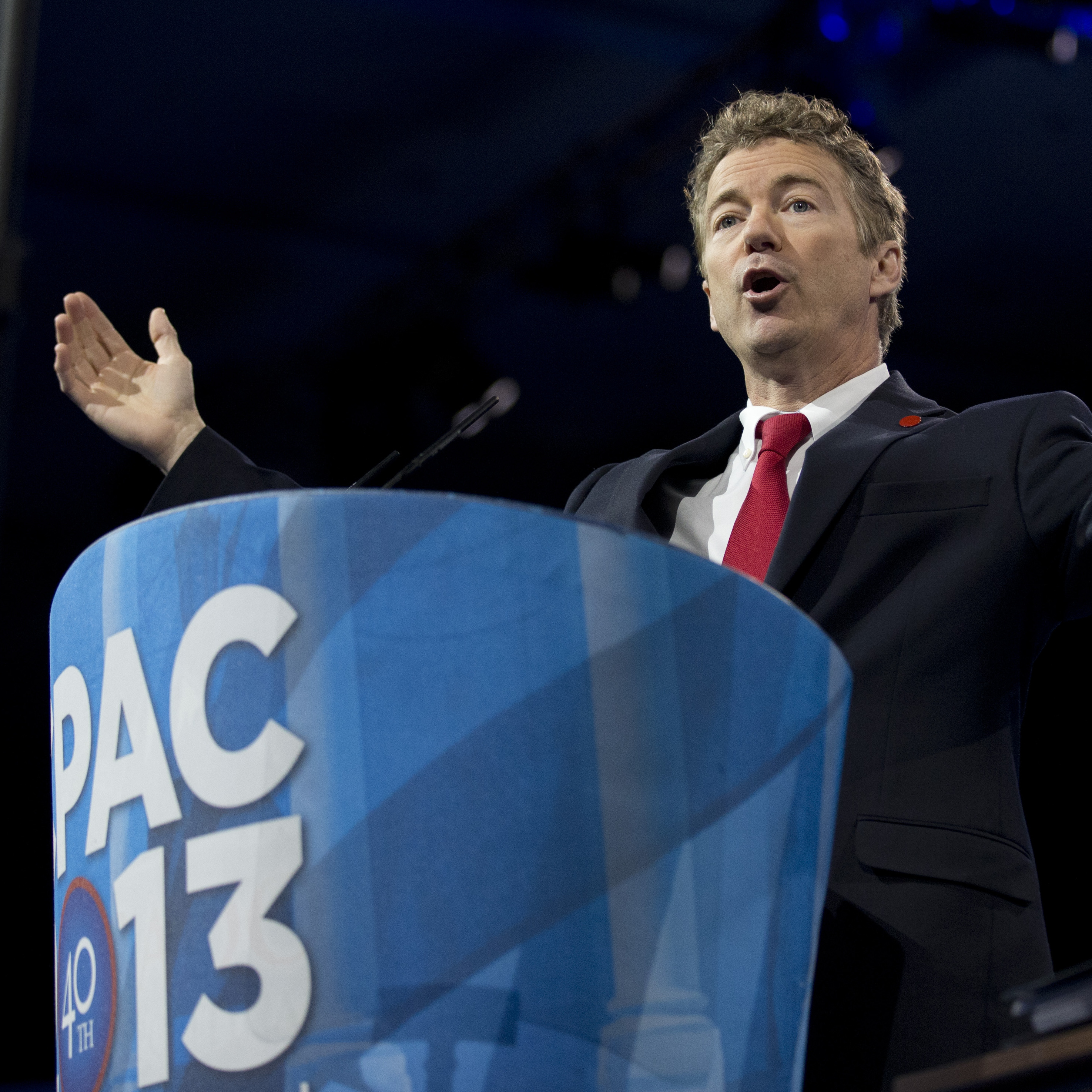 Kentucky Sen. Rand Paul speaks at the 40th annual Conservative Political Action Conference in National Harbor, Md., Thursday. The Tea Party favorite won a presidential straw poll at the annual event on Saturday.