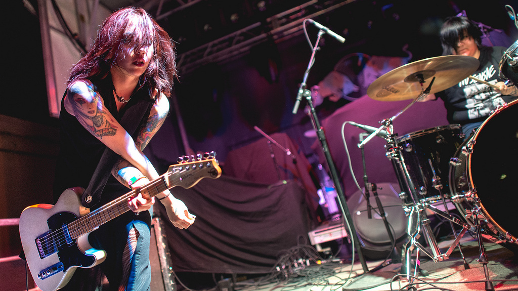 With a name taken from a Smiths song and a record on Joan Jett's label, the members of Girl in a Coma are pure rock 'n' roll pedigree, playing here at the Red Bull Sound Select Party.