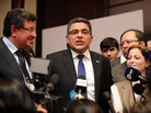 Ghassan Hitto speaks to the press after being elected as the prime minister of the interim government of Syria's opposition, in Istanbul, Turkey, on Tuesday. Ghassan Hitto speaks to the press after being elected as the prime minister of the interim government of Syria's opposition, in Istanbul, Turkey, on Tuesday.