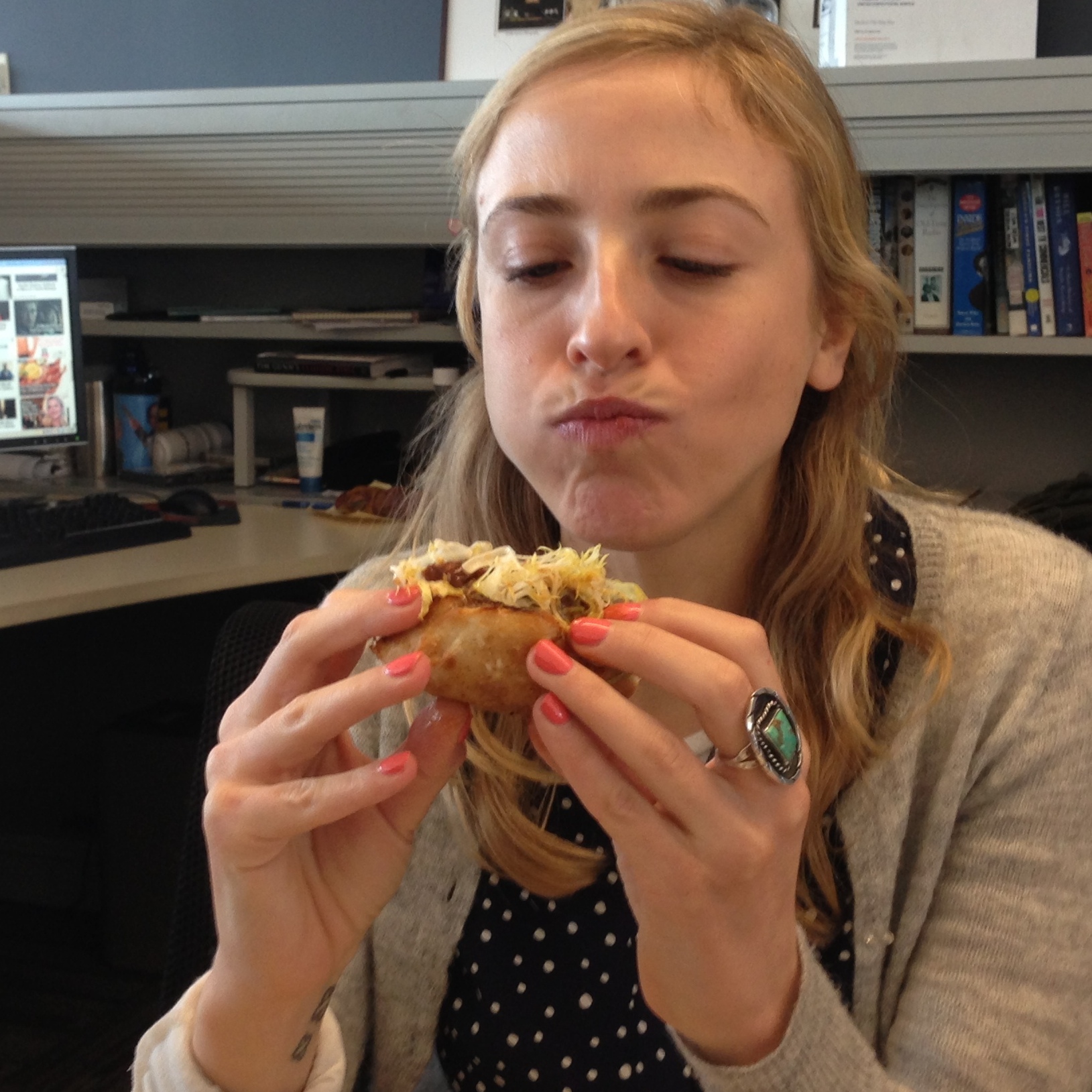 Eva's brain desperately tries to make sense of the sensation of eating something not disgusting on Sandwich Monday.