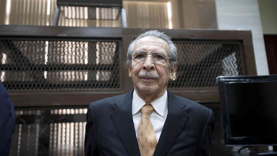 Guatemala's former dictator Efrain Rios Montt arrives in court Jan. 31 in Guatemala City to stand trial on genocide charges. On Tuesday, the prosecution will present its case in the trial.