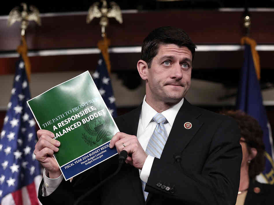 Rep. Paul Ryan, R-Wis., chairman of the House Budget Committee, presents his budget plan during a news conference at the U.S. Capitol on March 12.