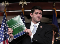 Rep. Paul Ryan, R-Wis., chairman of the House Budget Committee, presents his budget plan during a news conference at the U.S. Capitol on March 12.