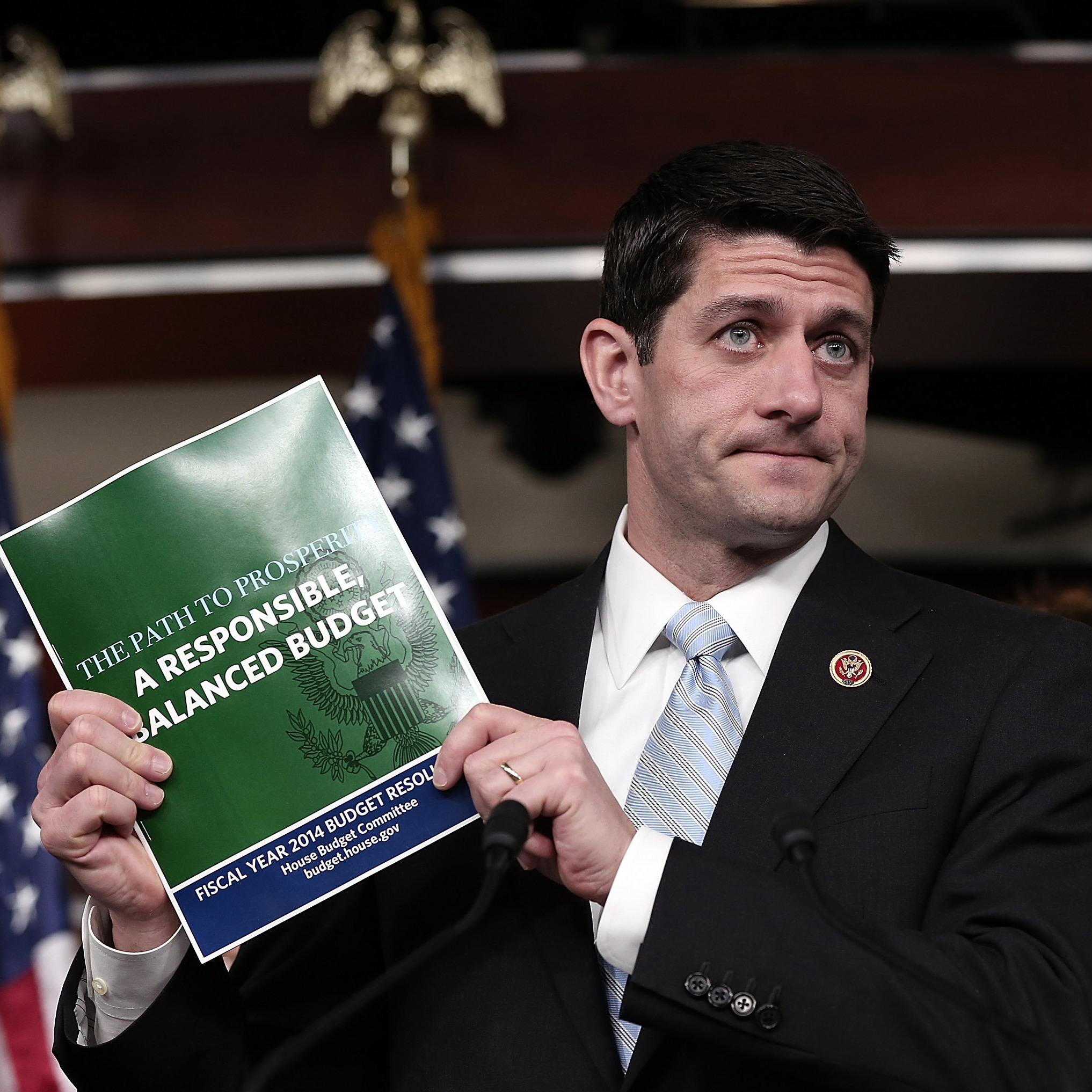 Rep. Paul Ryan, R-Wis., chairman of the House Budget Committee, presents his budget plan during a news conference at the U.S. Capitol on March 12.