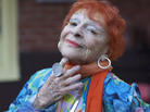 Ilona Royce Smithkin, 93, cut her red hair to make her eyelashes. Ilona Royce Smithkin, 93, cut her red hair to make her eyelashes.