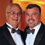U.S. Rep. Barney Frank, D-Mass., (left) and Jim Ready pose at their wedding reception on July 7, 2012. Frank married his longtime partner in a ceremony officiated by Massachusetts Gov. Deval Patrick in Newton.