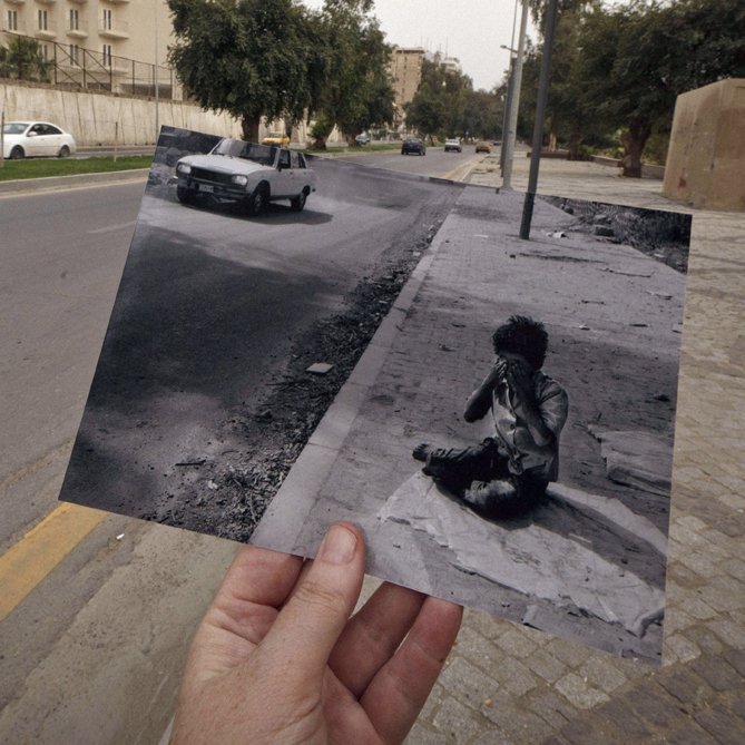 The park that runs along Abu Nawas Street in Baghdad, named for an Arabic poet, is now a popular destination for families who are drawn by the manicured gardens, playgrounds and restaurants famous for a fish called mazgouf. Ten years ago, the park was home to a tribe of children -- like Fady al-Sadik in Alleruzzo's 2003 photo -- orphaned by the war and was rife with crime.
