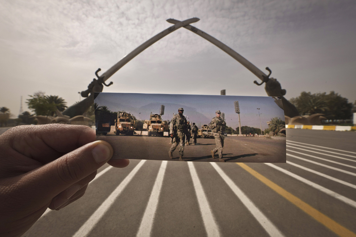 Saddam Hussein commissioned the crossed-sword archways during Iraq's nearly eight-year war with Iran. They stand defiantly in the fortified district for the U.S. Embassy and other government offices. Iraqi officials began tearing down the archways in 2007 but quickly halted those plans and then started restoring the monument two years ago. Captured originally in 2008 by Karim Kadim.
