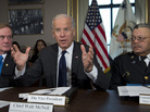 Vice President Biden at a December 2012 meeting of police chiefs on gun control, held in Washington, D.C. Vice President Biden at a December 2012 meeting of police chiefs on gun control, held in Washington, D.C.