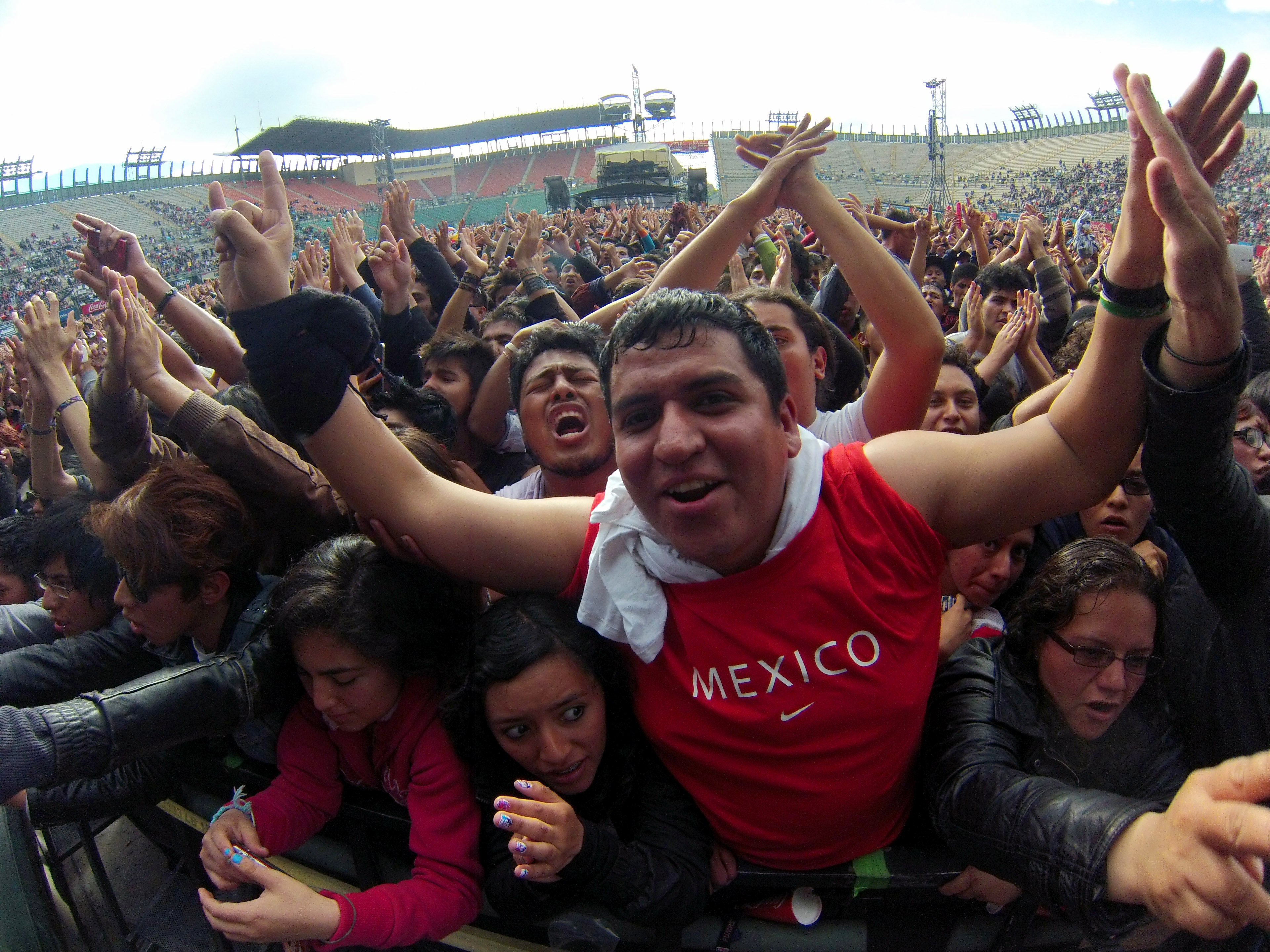 Fans at the Vive Latino 2013 Music Fest at the Foro Sol in Mexico City.