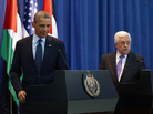 President Barack Obama arives for a joint press conference with Palestinian president Mahmoud Abbas at the Muqataa, the Palestinian Authority headquarters, in the West Bank city of Ramallah. President Barack Obama arives for a joint press conference with Palestinian president Mahmoud Abbas at the Muqataa, the Palestinian Authority headquarters, in the West Bank city of Ramallah.