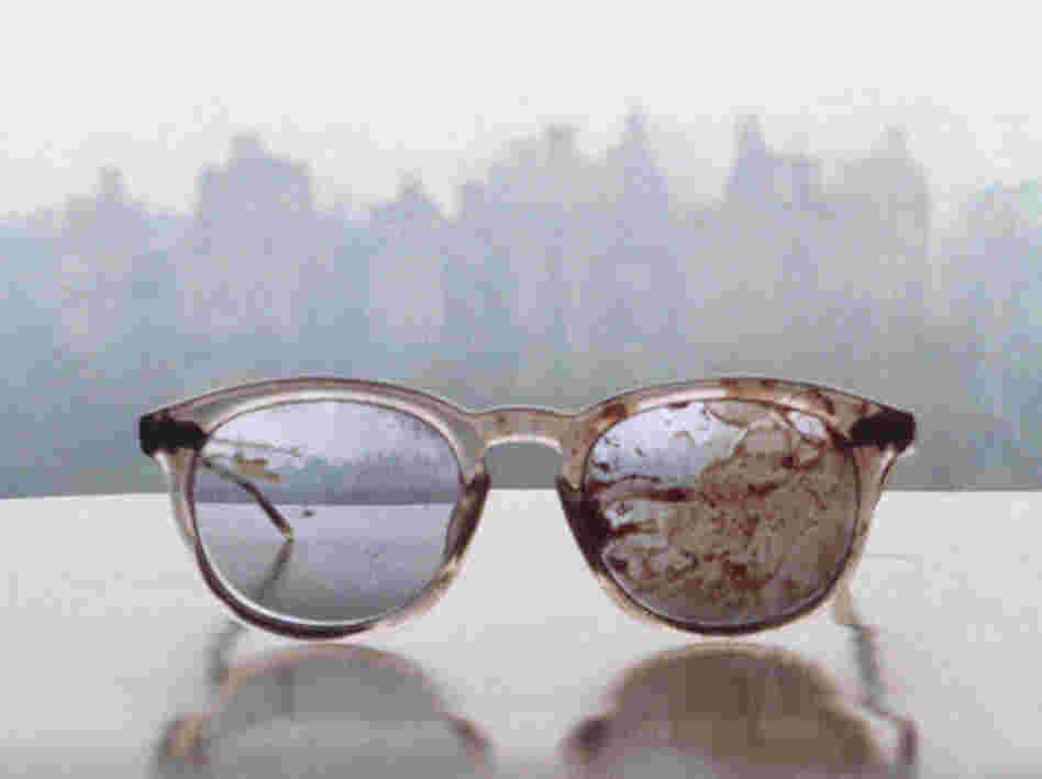 Image of the glasses worn by John Lennon on the day he was shot and killed in 1980.