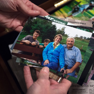 Wyatt Whitebread is seen in the center of a family snapshot that includes his mother and father, Carla and Gary, and his older brother (left).