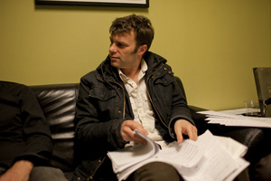 Todd Sickafoose, backstage.