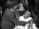 Ryan White gets a hug from Dr. Cory SerVaas after testifying to a presidential commission on AIDS in 1988. He told the panel of his battle with the disease and the taunts and jeers he endured from classmates. Ryan White gets a hug from Dr. Cory SerVaas after testifying to a presidential commission on AIDS in 1988. He told the panel of his battle with the disease and the taunts and jeers he endured from classmates.