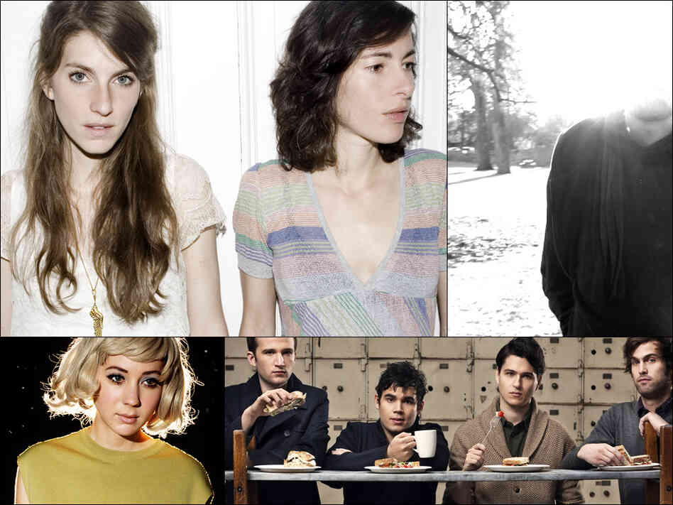 Clockwise from upper left: Valeska Steiner and Sonja Glass of Boy, Matthew Cooper of Eluvium, Vampire Weekend, Annie Hardy of Giant Drag Clockwise from upper left: Valeska Steiner and Sonja Glass of Boy, Matthew Cooper of Eluvium, Vampire Weekend, Annie Hardy of Giant Drag
