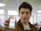 Nick d'Aloisio displays his mobile application Summly, which Yahoo recently purchased for a reported $30 million. But the Internet company is killing the app and integrating the algorithm that drives it into its own technology.