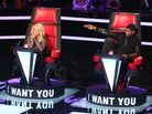 Adam Levine, Shakira, Usher, and Blake Shelton make up the adjusted judging panel on NBC's The Voice. Adam Levine, Shakira, Usher, and Blake Shelton make up the adjusted judging panel on NBC's The Voice.
