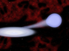 Artist's conception showing the suspected progenitor of a new kind of supernova called Type Iax. Artist's conception showing the suspected progenitor of a new kind of supernova called Type Iax.