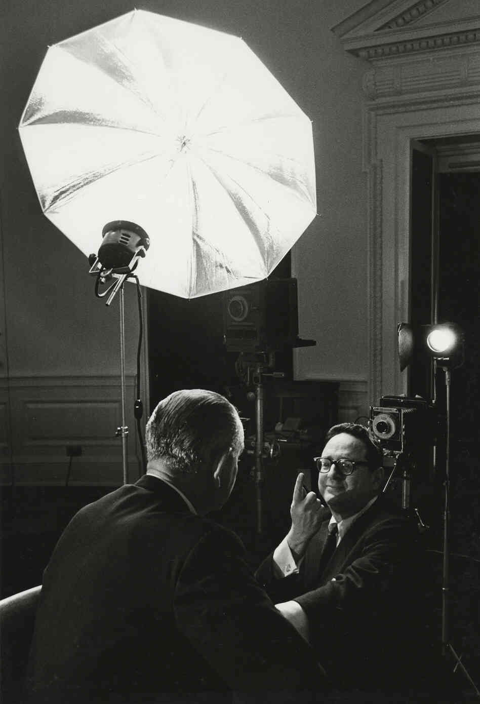 Arnold Newman poses President Lyndon B. Johnson at the White House in 1963. Arnold Newman poses President Lyndon B. Johnson at the White House in 1963.