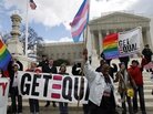 In this photo taken Wednesday, March 27, 2013, demonstrators holding flags chant in front of the Supreme Court in Washington. (AP Photo/. (AP Photo/Jose Luis Magana) In this photo taken Wednesday, March 27, 2013, demonstrators holding flags chant in front of the Supreme Court in Washington. (AP Photo/. (AP Photo/Jose Luis Magana)