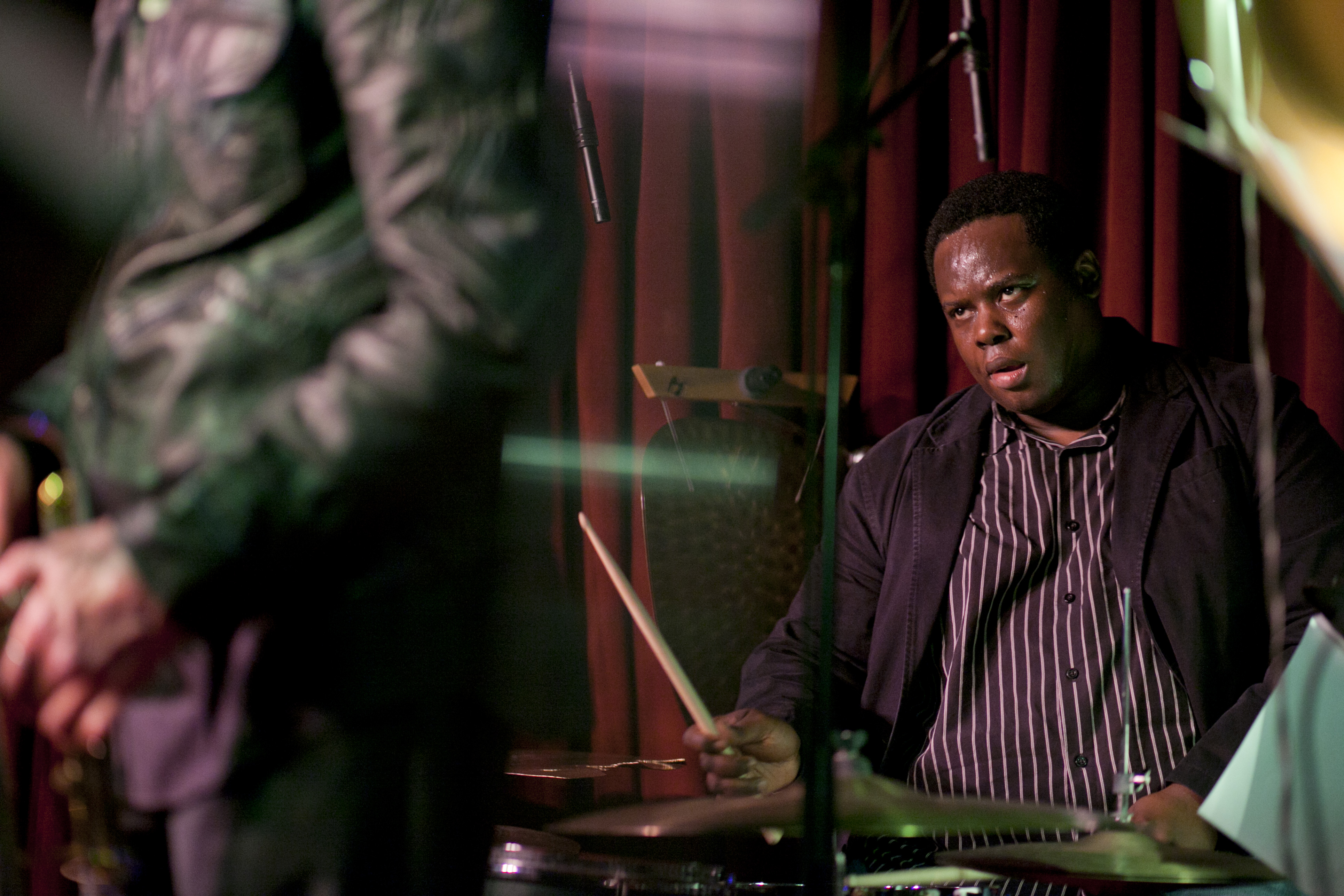 Johnathan Blake is also the regular drummer in Tom Harrell's quintet.