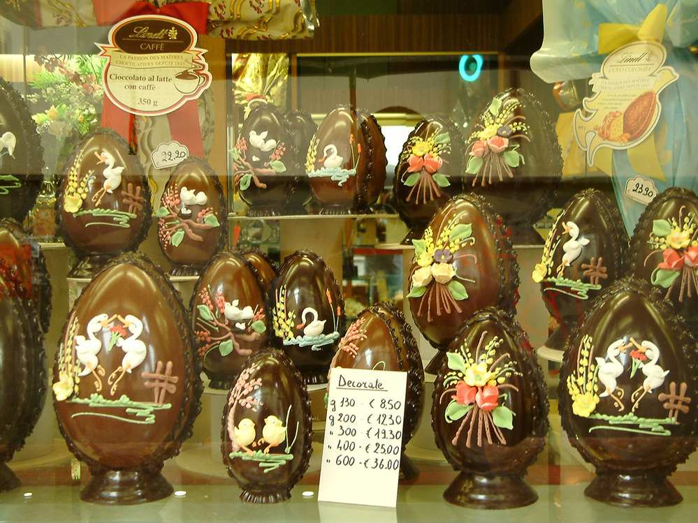 In Italy, elaborate chocolate Easter eggs are considered the food gift of choice this time of year.