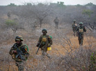 Ugandan soldiers serving with the African Union Mission in Somalia prepare to advance on the central Somali town of Buur-Hakba. Ugandan soldiers serving with the African Union Mission in Somalia prepare to advance on the central Somali town of Buur-Hakba.