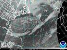 That's the coast of the U.S. on the left, the tip of Greenland at the top center and the coast of Europe on the top right. Meanwhile, the storm's tail extends down into the Caribbean. That's the coast of the U.S. on the left, the tip of Greenland at the top center and the coast of Europe on the top right. Meanwhile, the storm's tail extends down into the Caribbean.