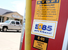 A decal advertising E85 ethanol is displayed on a pump at a gas station in Johnston, Iowa. A decal advertising E85 ethanol is displayed on a pump at a gas station in Johnston, Iowa.