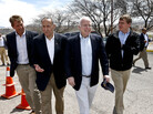 From left, Sen. Jeff Flake, R-Ariz., Sen. Chuck Schumer, D-NY, Sen. John McCain, R-Ariz., and Sen. Michael Bennett, D-Colo, arrive at a news conference after their tour of the Mexico border with the United States on Wednesday in Nogales, Ariz. The senators are part of the "Gang of Eight," a larger group of legislators collaborating on changes to immigration. From left, Sen. Jeff Flake, R-Ariz., Sen. Chuck Schumer, D-NY, Sen. John McCain, R-Ariz., and Sen. Michael Bennett, D-Colo, arrive at a news conference after their tour of the Mexico border with the United States on Wednesday in Nogales, Ariz. The senators are part of the "Gang of Eight," a larger group of legislators collaborating on changes to immigration.
