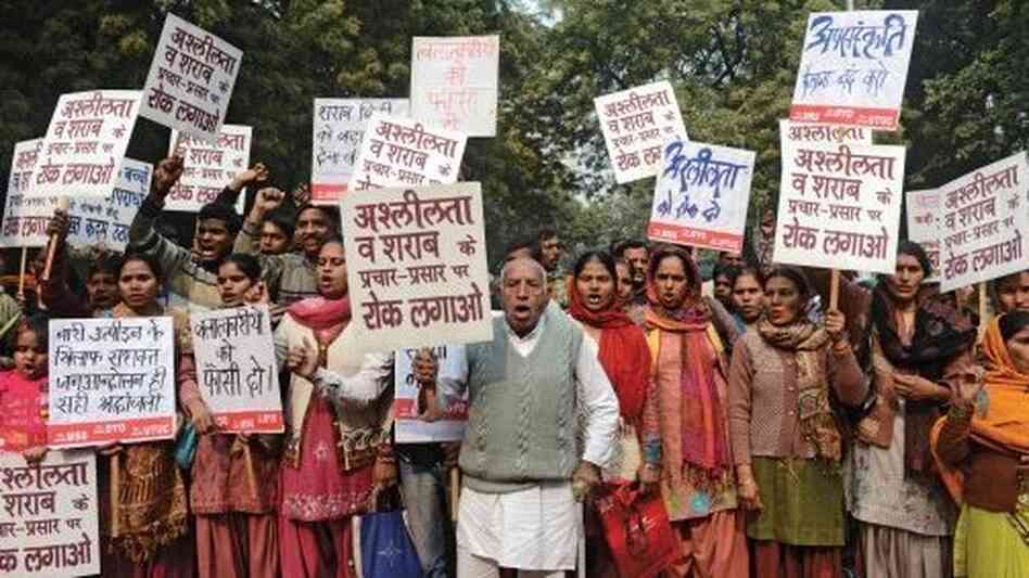 The rape and eventual death of a young woman in New Delhi has spurred a large protest movement calling for greater attention to violence against women. (Pictured: A protest held one month after the woman's rape.) The rape and eventual death of a young woman in New Delhi has spurred a large protest movement calling for greater attention to violence against women. (Pictured: A protest held one month after the woman's rape.)