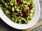 Young soybeans, often known as edamame, are firmer than peas. Cookbook author Fuchsia Dunlop says they make an easy and delicious dinner when stir-fried. Young soybeans, often known as edamame, are firmer than peas. Cookbook author Fuchsia Dunlop says they make an easy and delicious dinner when stir-fried.