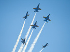 The U.S. Navy's Blue Angels soar over the Florida Keys during a March 23 air show. The group has canceled several air shows in April and May, reportedly owing to budget cuts. The U.S. Navy's Blue Angels soar over the Florida Keys during a March 23 air show. The group has canceled several air shows in April and May, reportedly owing to budget cuts.