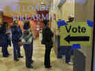 People stood in line to vote on Election Day 2012 at the Wake County Firearms Education and Training Center in Apex, N.C.