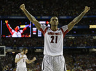 Louisville forward Chane Behanan celebrates after defeating Michigan in the NCAA basketball championship on Monday. It was the school's first basketball title since 1986. Louisville forward Chane Behanan celebrates after defeating Michigan in the NCAA basketball championship on Monday. It was the school's first basketball title since 1986.