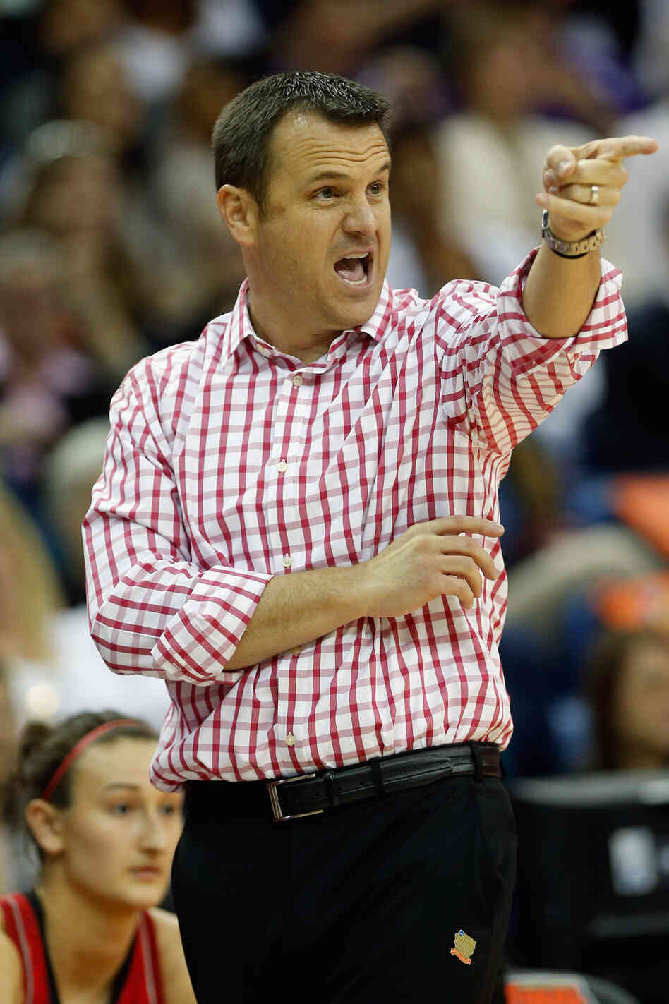 Walz's attire during Sunday's win over California caught the eye — and ire — of UConn coach Geno Auriemma. Walz's attire during Sunday's win over California caught the eye — and ire — of UConn coach Geno Auriemma.